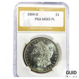 1904-O Morgan Silver Dollar PGA MS65 PL