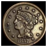 1857 Braided Hair Large Cent ABOUT UNCIRCULATED