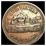 1863 Civil War Token "Our Little Monitor" HIGH G