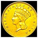 1856 Gold $1 Indian Princess Head Type 2 CLOSELY U
