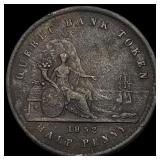 1852 Quebec Bank Token Half Penny HIGH GRADE