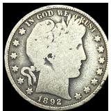 1892 Silver Half Dollar (Barber) NICELY CIRCULATED