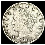 1887 Liberty Head Nickel ABOUT UNCIRCULATED
