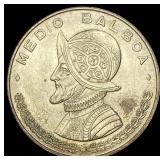 1961 Panama Silver Half Balboa UNCIRCULATED