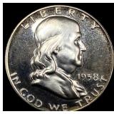 1958 Franklin Silver Half Dollar CHOICE PROOF