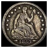 1853 Arrows Seated Liberty Half Dime LIGHTLY CIRCU