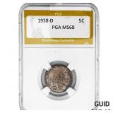 1938-D Buffalo Nickel PGA MS68