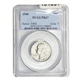 1940 Washington Silver Quarter PCGS PR67