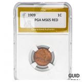 1909 Wheat Cent PGA MS65 RED
