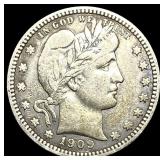 1909 Barber Silver Quarter ABOUT UNCIRCULATED