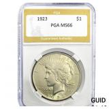 1923 Silver Peace Dollar PGA MS66