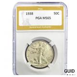 1938 Walking Liberty Half Dollar PGA MS65
