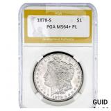 1878-S Morgan Silver Dollar PGA MS64+ PL