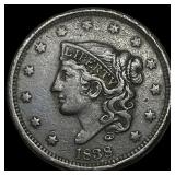 1838 Coronet Head Large Cent NEARLY UNCIRCULATED