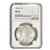 1890-O Morgan Silver Dollar NGC MS63