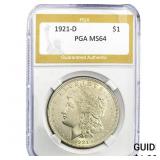 1921-D Morgan Silver Dollar PGA MS64