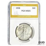 1938 Walking Liberty Half Dollar PGA MS65