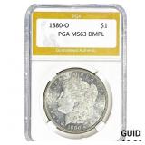 1880-O Morgan Silver Dollar PGA MS63 DMPL