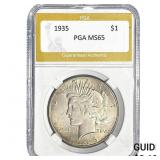 1935 Silver Peace Dollar PGA MS65