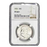 1951 Franklin Half Dollar NGC PF66+