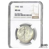 1945 Walking Liberty Half Dollar NGC MS66
