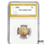 1882 Indian Head Cent PGA MS64 RED