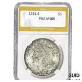 1921-S Morgan Silver Dollar PGA MS65