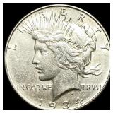 1934 Silver Peace Dollar CLOSELY UNCIRCULATED