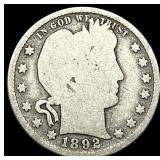 1892-S Silver Barber Quarter NICELY CIRCULATED