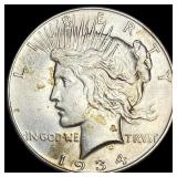 1934-S Silver Peace Dollar CLOSELY UNCIRCULATED