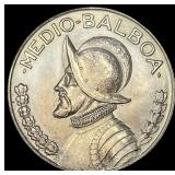 1947 Panama Silver Half Balboa UNCIRCULATED