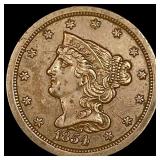 1854 Braided Hair Half Cent HIGH GRADE