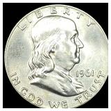 1961-D Silver Half Dollar Franklin GEM BU