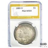 1880-O Morgan Silver Dollar PGA MS64