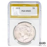 1921 Silver Peace Dollar PGA MS65