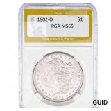 1902-O Morgan Silver Dollar PGA MS65