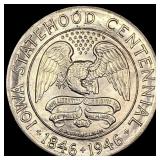 1946 Silver Iowa Centennial Half Dollar GEM BU