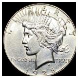 1928 Silver Peace Dollar CLOSELY UNCIRCULATED
