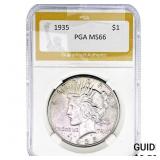 1935 Silver Peace Dollar PGA MS66
