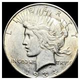 1934 Silver Peace Dollar CLOSELY UNCIRCULATED
