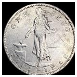1907-S Silver Philippines Peso HIGH GRADE