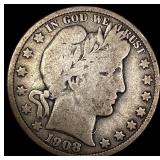 1908-O Silver Barber Half Dollar NICELY CIRCULATED
