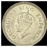 1943 British-India Silver Rupee UNCIRCULATED