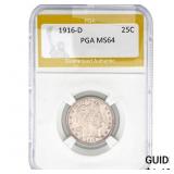 1916-D Barber Quarter PGA MS64