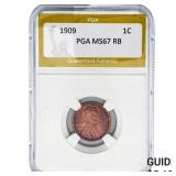 1909 Wheat Cent PGA MS67 RB