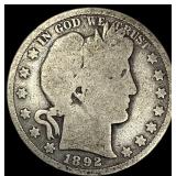 1892 Silver Half Dollar (Barber) NICELY CIRCULATED