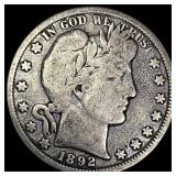 1892 Silver Half Dollar (Barber) NICELY CIRCULATED