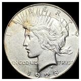 1928-S Silver Peace Dollar CLOSELY UNCIRCULATED