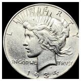 1934 Silver Peace Dollar CLOSELY UNCIRCULATED