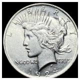1924 Silver Peace Dollar CLOSELY UNCIRCULATED